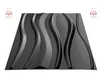 A black 3D wall panel with wavy patterns is displayed on a white background. Produktbild-Vorschau