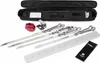 A set of grilling skewers and accessories laid out on a white background, with a black carrying case in the background. Produktbild-Vorschau