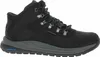 A black hiking boot with a gray sole is shown against a white background. Produktbild-Vorschau