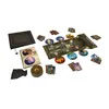 A collection of board game components laid out on a white surface. Produktbild-Vorschau