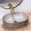 Umywalka Ceramiczna LARA Beige Matt - Imitacja Kamienia, Podgląd zdjęcia produktu 2