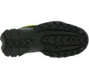 The bottom view of a black sneaker with yellow accents. Produktbild-Vorschau