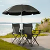 Chaise de camping double avec parasol et sac isotherme, Voir les images du produit 5