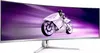 A curved gaming monitor displaying a futuristic motorcycle on a purple background. Náhľad obrázku produktu
