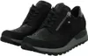 A pair of black wedge sneakers with a snakeskin pattern detail and a side zipper. Náhled obrázku produktu