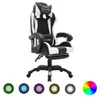 vidaXL Gaming-Stuhl mit RGB LED-Leuchten Weiß und Schwarz Produktbild-Vorschau 7