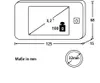 A technical drawing with dimensions of a digital door viewer. Produktbild-Vorschau