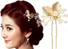 Pince à cheveux mariage avec perles blanches et feuilles Voir les images du produit 4
