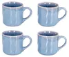 4er Set Steingut Becher 350ml Tasse Blau Kaffeetassen Produktbild-Vorschau 1