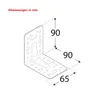Schwerlast-Winkelverbinder mit Sicke 90 x 90 x 65 mm Produktbild-Vorschau 2