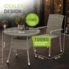 Juskys Polyrattan Gartentisch Yoro rund - wetterfest Ø 80 Produktbild-Vorschau 4