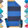 Blumtal Mikrofaser Strandtuch 90x180 cm – Blau gestreift, Produktbild-Vorschau 1