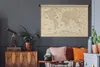 MuchoWow® Wandteppich Wandbehang Weltkarte - Retro - Tiere Produktbild-Vorschau 6