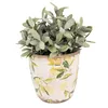 Clayre & Eef Blumentopf Ø 11x10 cm Gelb Keramik Zitrone Produktbild-Vorschau 2