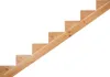 A wooden staircase stringer with multiple steps, isolated on a white background. Produktbild-Vorschau