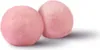 Two pink cotton balls on a white background. Anteprima dell’immagine prodotto