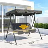 Outsunny Hollywoodschaukel Gartenschaukel 3-Sitzer mit Dach Produktbild-Vorschau 3