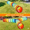 2er Set 180x45x45cm Regenbogen Kriechtunnel, Krabbeltunnel Produktbild-Vorschau 9