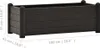 A black rectangular planter box with dimensions indicated by white text and lines. Náhľad obrázku produktu