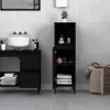 vidaXL Badschrank Schwarz 30x30x100 cm Holzwerkstoff Produktbild-Vorschau 3