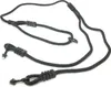 A black rope with adjustable black plastic sliders and a metal ring, laid out on a white background. Náhľad obrázku produktu