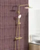 BELIANI Wand Duschset Gold Messing mit Armatur Regendusche Produktbild-Vorschau 2