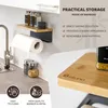 Portarotolo da cucina eluno con ripiano in bambù per Anteprima dell’immagine prodotto 3
