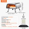A pizza oven and its accessories with product specifications. Produktbild-Vorschau