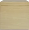 A plain, unpainted wooden box with a lid, shown from the front. Produktbild-Vorschau