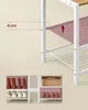 Collage showing a shoe rack and its components, with close-ups of shoes and boots on shelves. Náhled obrázku produktu