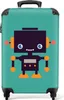 NoBoringSuitcases.com - Grüner Kinderkoffer Roboter - Passt Produktbild-Vorschau 1