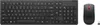 A black wireless keyboard and mouse set on a white background. Produktbild-Vorschau