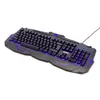 A gaming keyboard with blue LED lighting, shown from a diagonal angle on a white background. Produktbild-Vorschau
