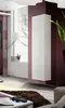 A modern living room with a white cabinet mounted on a maroon wall. Produktbild-Vorschau