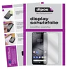 A collage of images showing a smartphone screen protector packaging, instructions, and a product shot. Produktbild-Vorschau