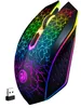 A wireless gaming mouse with RGB lighting and a USB-C dongle is shown against a white background. Produktbild-Vorschau