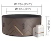 A diagram showing the dimensions of an inflatable hot tub and its control unit. Náhled obrázku produktu