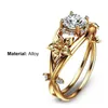 Damen-Ring, floraler Doppelschicht-Schmuck, funkelnder Produktbild-Vorschau 5