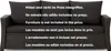 A black sofa with multiple lines of text in different languages overlaid on the cushions. Anteprima dell’immagine prodotto