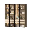 Merax Glasvitrine 2er-set, mit LED, 4 Türen, 4 Schubladen, Produktbild-Vorschau 5