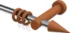 Interdeco Gardinenstange / Vorhangstange Chrom / Kirschbaum Produktbild-Vorschau 1