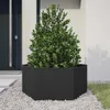 vidaXL kvetináč čierny šesťhranný 104x90x45 oceľ Náhľad obrázku produktu 1