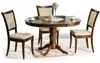 Table extensibles ronde en bois MDF - Marron - 6 couverts - Voir les images du produit 1
