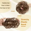 Haarteil Dutt mit Gummiband Locken 100% Echthaar Dunkel Produktbild-Vorschau 5