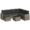 Design 8-tlg. Garten-Sofagarnitur mit Kissen Grau Poly Produktbild-Vorschau 2