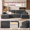 VASAGLE U-Form Sofa 6-Sitzer Modulares Cord Sofa mit Kissen Produktbild-Vorschau 7