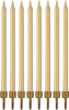 Candele di compleanno oro con basi lunghezza 10 cm - 8 pz Anteprima dell’immagine prodotto 2