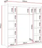 Schiebeschrank BASTER II GLOSSY mit Spiegel weiß glänzend Produktbild-Vorschau 7