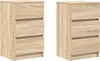 vidaXL Nočné stolíky s 3 zásuvkami 2 ks dub Sonoma 39x35x65 Náhľad obrázku produktu 2