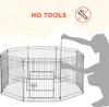 A person is assembling a black wire dog playpen. Produktbild-Vorschau